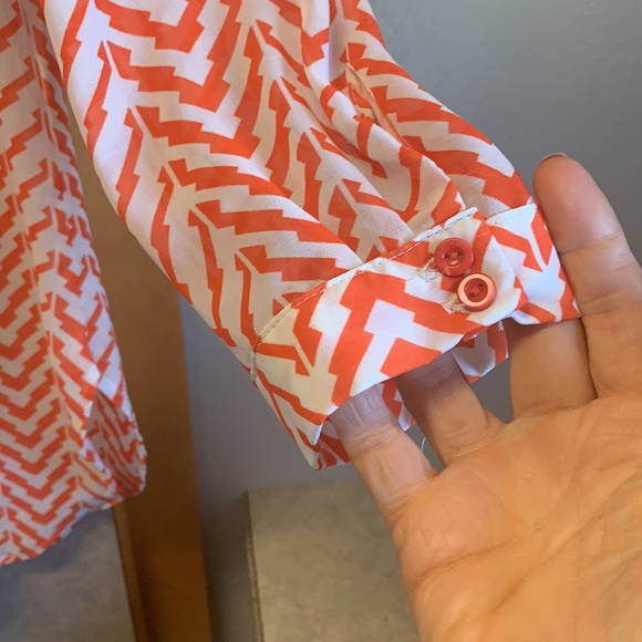 Orange & white lightweight tunic blouse - Picture 2 of 5